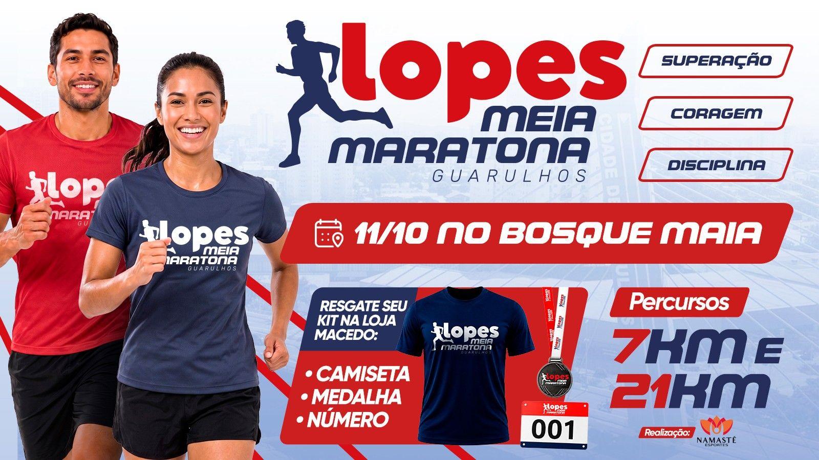 Imagem de divulgação do evento MEIA MARATONA CIDADE DE GUARULHOS LOPES SUPERMERCADOS